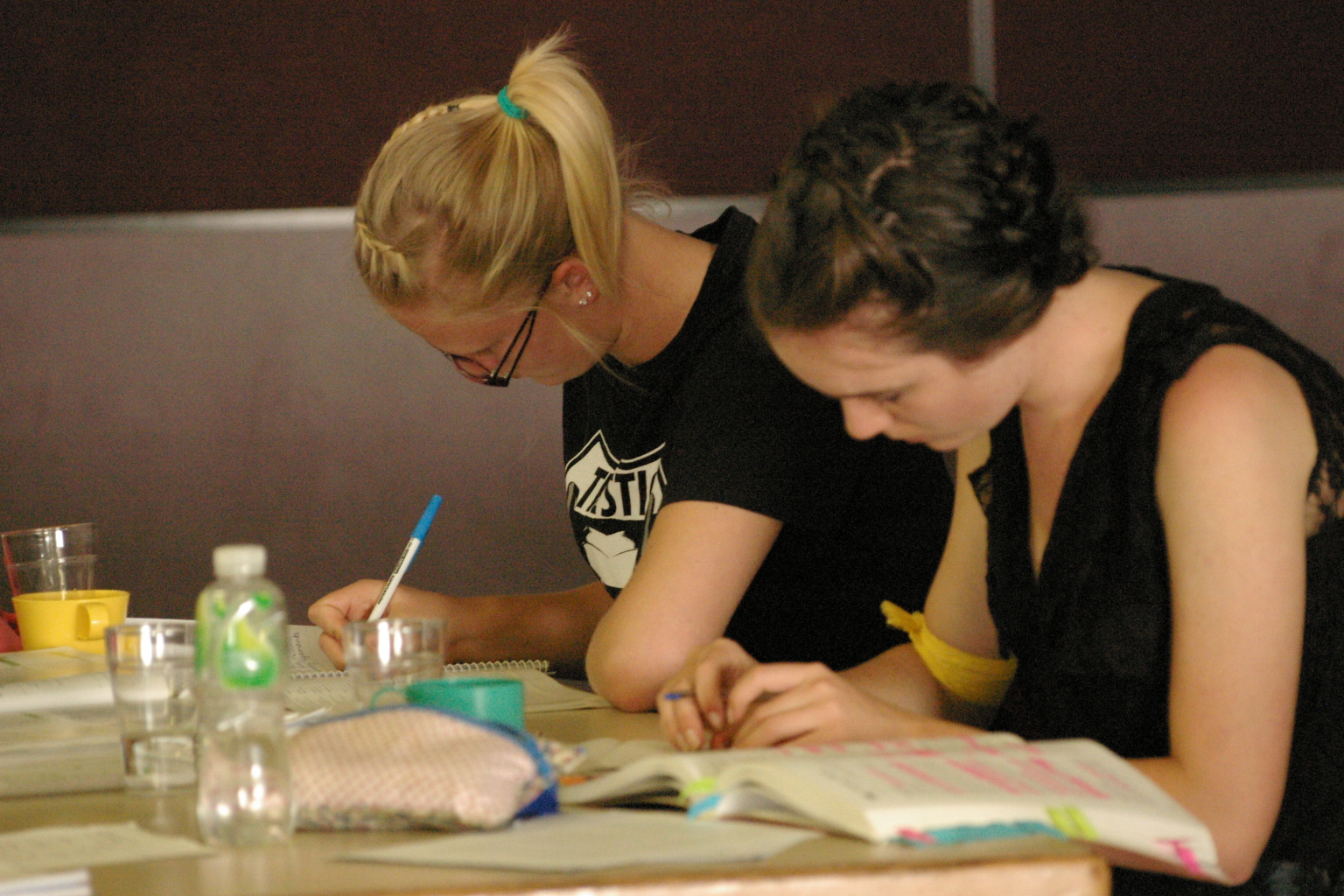 Girls studying at Study Camp